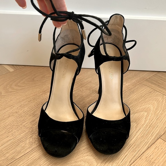 Black peep toes ankle wrap heal - Picture 2 of 7